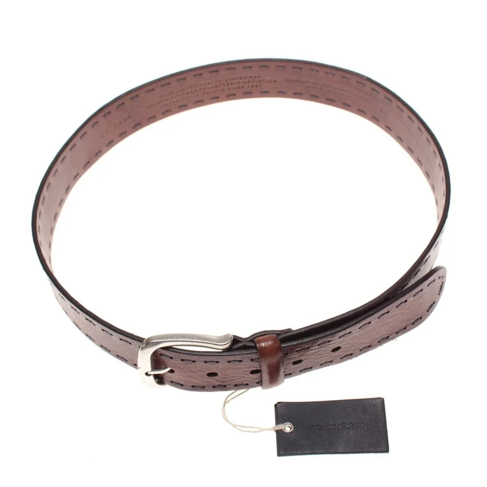 Veneta Cinture NWT Classic Belt Size 85 (US 32) in Brown Leather Made in Italy